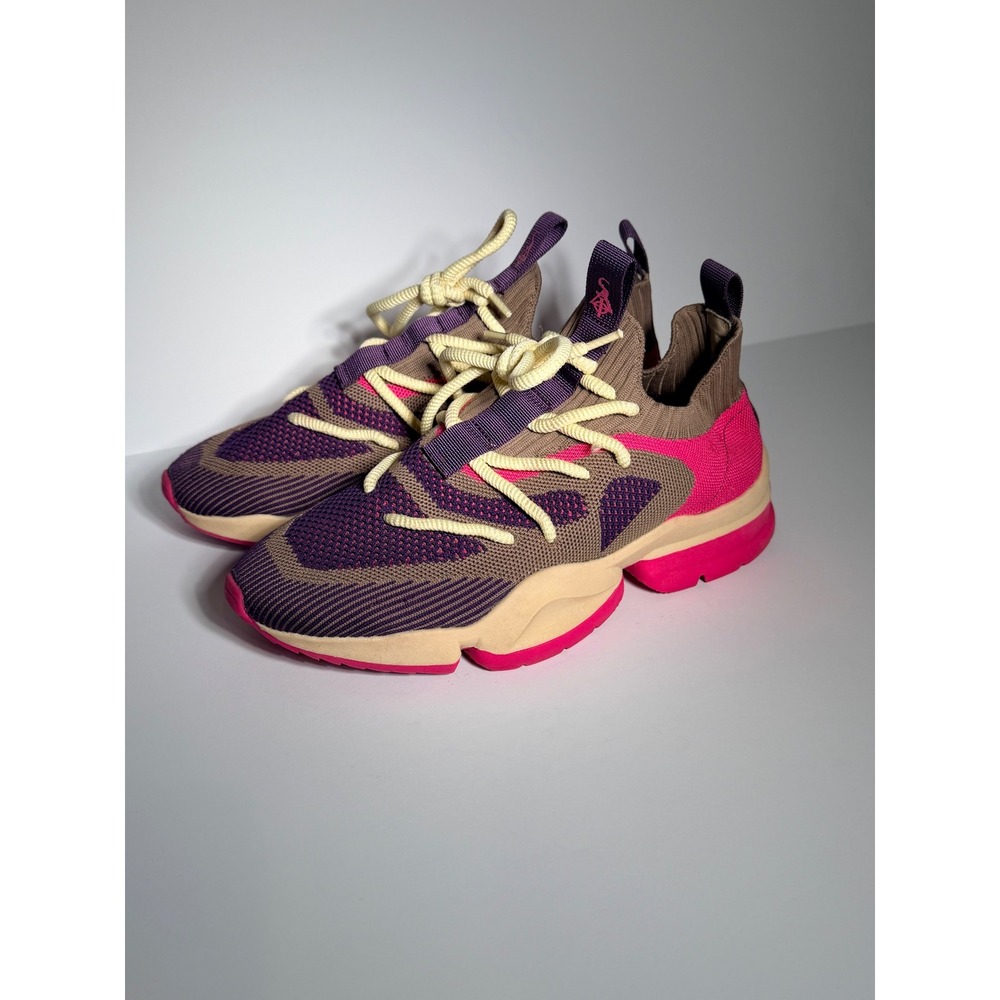 Sia Collective Model CV 0.02 Sneakers Mens 7 Womens 8.5 Pink Purple Tan Knit
